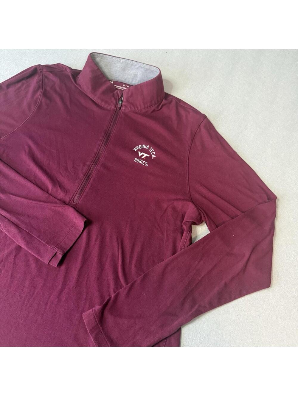 Under‎ Armour Virginia Tech Hokies 1/4 Zip Pullover Womens XL Maroon Lightweight